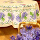 180 cm Round French Tablecloth – Coated – Lavender Ecru – Made in France
