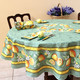 Lemon Green French Tablecloth Round 180cm COATED Made in France