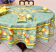 Lemon Green French Tablecloth Round 180cm COATED Made in France