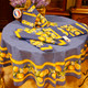 Lemon Blue French Tablecloth Round 180cm COATED Made in France Lemon Blue French Tablecloth Round 180cm COATED Made in France