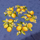 Lemon Blue French Tablecloth Round 180cm COATED Made in France Lemon Blue French Tablecloth Round 180cm COATED Made in France
