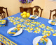 Lemon Blue French Tablecloth 155x250cm 8seats COATED Made in France
