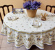 Moustiers Blue French Tablecloth Round 180cm COATED Made in France