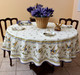 Moustiers Blue French Tablecloth Round 180cm COATED Made in France
