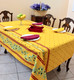 200 x 150 cm – 6 seats – Rectangular French Tablecloth – Cotton – Ramatuelle Yellow/Red – Made in France