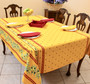 Ramatuelle Yellow/Red French Tablecloth 155x300cm 10Seats Made in France