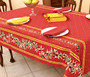 Ramatuelle Red French Tablecloth 155x200cm 6Seats Made in France