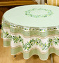 Ramatuelle Green French Tablecloth  Round 180cm COATED Made in France