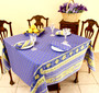 Marat Avignon Bastide Blue Square French Tablecloth 150x150cm Made in France