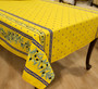 Ramatuelle Yellow/Blue  French Tablecloth 155x300cm 10seats COATED Made in France