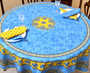 180cm Round French Tablecloth Cotton Marat Avignon Tradition Blue Made in France