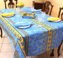 Marat Avignon Tradition Blue French Tablecloth 155x200cm 6Seats Made in France
