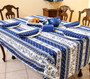 Marat Avignon Blue French Tablecloth 155x200cm 6Seats Made in France