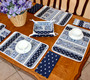 Marat Bastide Navy Quilted Placemat COATED Made in France