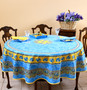 Marat Avignon Tradition Blue French Tablecloth Round 180cm COATED Made in France