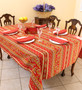 Marat Avignon Red French Tablecloth  155x300cm 10Seats COATED Made in France