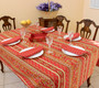 Marat Avignon Red French Tablecloth  155x300cm 10Seats COATED Made in France