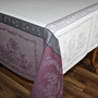 Romance Aubergine Jacquard French Tablecloth 160x250cm 8seats Made in France