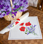 Poppy Ecru French Tablecloth 155x300cm 10Seats  Made in France