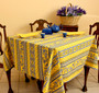 Marat Avignon Yellow Square French Tablecloth 150x150cm COATED Made in France