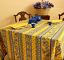 Marat Avignon Yellow Square French Tablecloth 150x150cm COATED Made in France