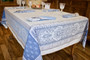 Vaucluse Blue 160x350cm 12Seats Jcquard French Tablecloth Made in France