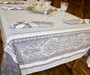  Vaucluse Perle Jacquard FrenchTablecloth 160x200cm  6seats Made in France