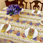 Lavender & Roses Linear French Tablecloth 155x250cm 8seats COATED Made in France