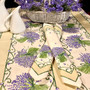 Lavender Ecru155x350cm 12seats COATED French Tablecloth Made in France