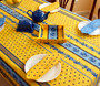 Marat Avignon Tradition Yellow 155x350cm 12seats COATED French Tablecloth Made in France