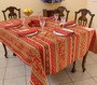 Marat Avignon Red155x350cm 12seats COATED French Tablecloth Made in France