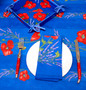 Poppy Blue 155x350cm 12Seats French Tablecloth Made in France