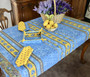 Marat Avignon Tradition Blue155x120cm Small Tablecloth COATED Made in France