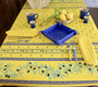 Ramatuelle Yellow/Blue 155x120cm  4-6Seats Small Tablecloth Made in France