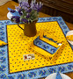 Marat Avignon Tradition Yellow Table Cover Square Quilted Made in France