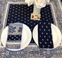 Marat Avignon Bastide Navy Table Cover Square  Quilted Made in France