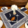 Marat Avignon Bastide Navy Table Cover Square  Quilted Made in France