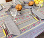 Marat Avignon GreyFrench Tablecloth 155x300cm 10Seats Made in France