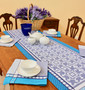 Marius Blue 50x166cm French Jacquard Table Runner Made in France