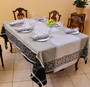 Marius Black160x350cm 12Seats Jacquard French Tablecloth Made in France