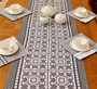 Marius Black 50x166cm French Jacquard Table Runner Made in France