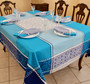 Marius Blue Jacquard FrenchTablecloth 160x200cm  6seats Made in France