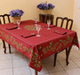 Nyons Red French Tablecloth 155x250cm 8Seats Made in France