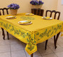 Nyons Yellow French Tablecloth 155x250cm 8seats COATED Made in France