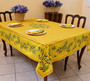 Nyons Yellow French Tablecloth 155x300cm 10Seats COATED Made in France