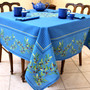 Nyons Blue Square Tablecloth 150x150cm COATED Made in France