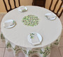 180cm Round French Tablecloth ecru olives