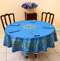 180cm Round French Tablecloth  blue olives