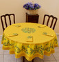 Nyons Yellow French Tablecloth Round 180cm COATED Made in France