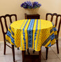 150cm Round French Tablecloth COATED Marat Avignon Tradition Yellow Made in France